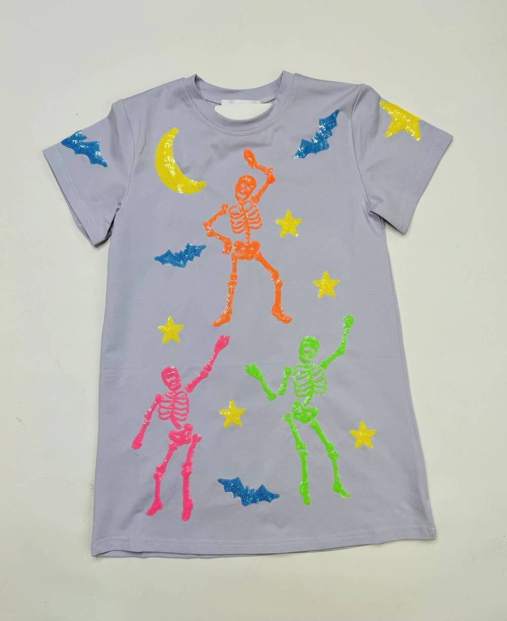 NEW BELLE CHER girls skeleton dress in lavender